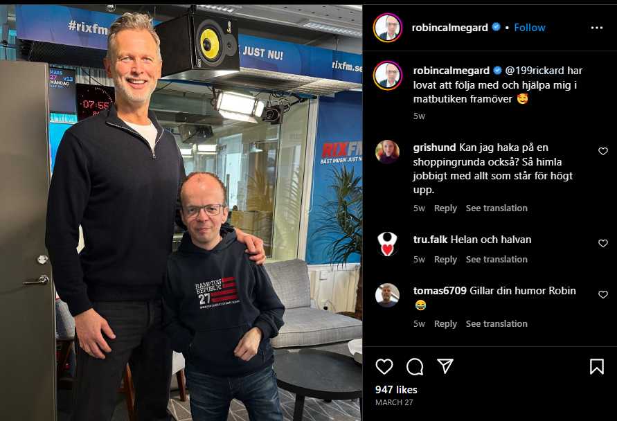 Robin Calmegård Sjukdom