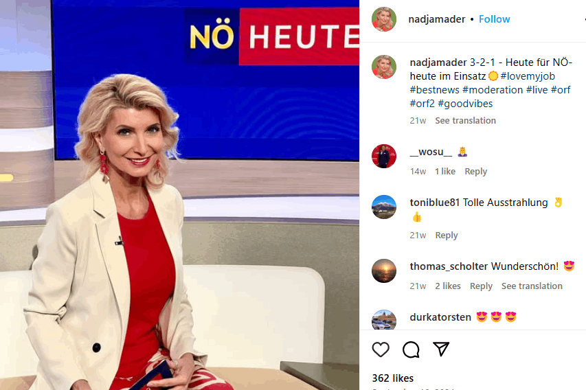 Nadja Mader Geboren: Vermögen, Kinder, Alter, Eltern, Größe, Partner